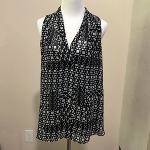 Vince Camuto black and white blouse